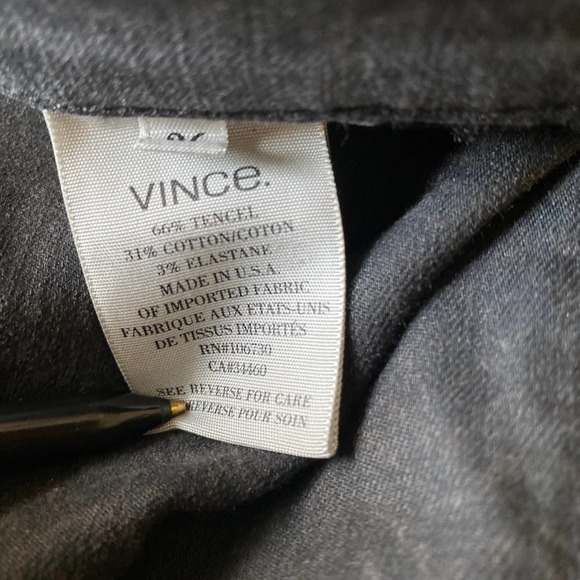 VINCE 5 Pocket Skinny Jeans in Charcoal Herringbone Wash, size 26 - Picture 5 of 9